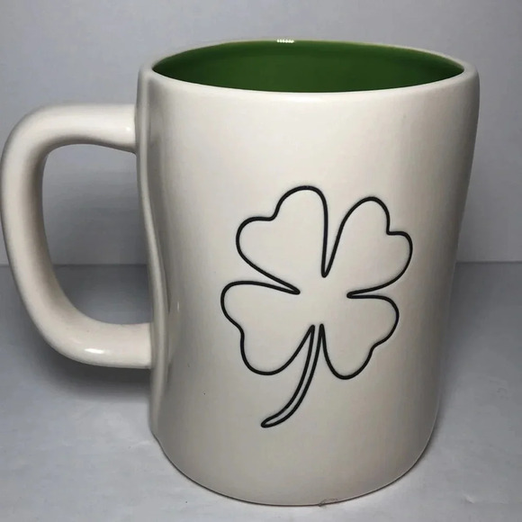 Rae Dunn I’m IRISH Double Sided with Clover and Green interior Mug - Picture 3 of 6